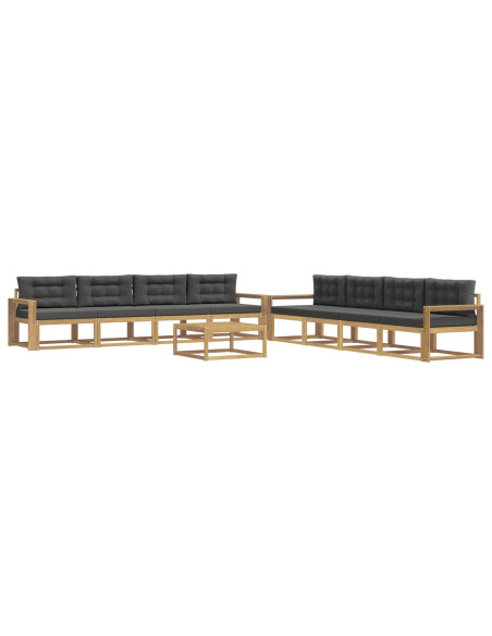 Set di divani da esterno 9 pcs Bianco e Antracite