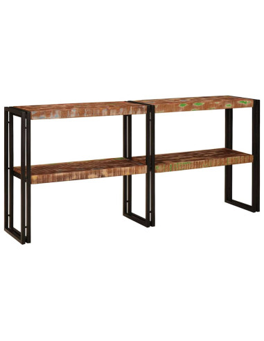 Tavolo consolle Multicolore Legno Recuperato Massello