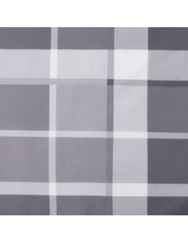 Cuscino Rotondo Grigio Motivo a Quadri Ø 60x11cm Tessuto Oxford