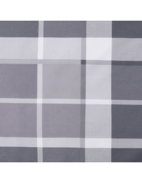 Cuscino Rotondo Grigio Motivo a Quadri Ø 60x11cm Tessuto Oxford