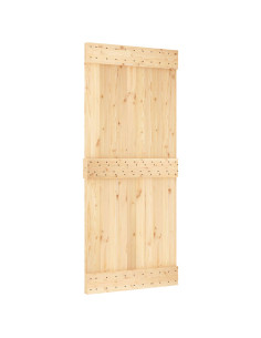 Porta scorrevole NARVIK Naturale e Nero 90 x 210 cm (213,5 cm) 2