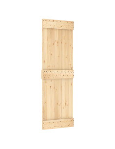 Porta scorrevole NARVIK Naturale e Nero 70 x 210 cm (152,5 cm) 2
