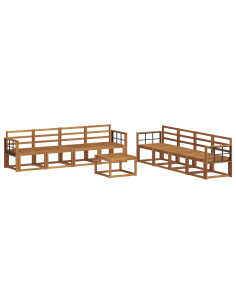 Set di divani da esterno 9 pcs Naturale 2
