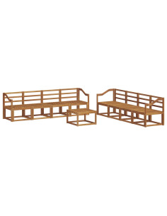 Set di divani da esterno 9 pcs Naturale 2