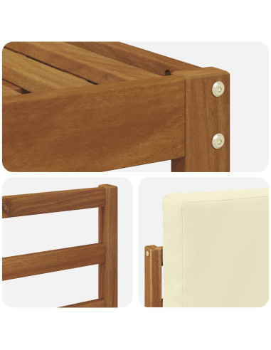 Set di divani da esterno con cuscino 4 pcs Naturale e Crema