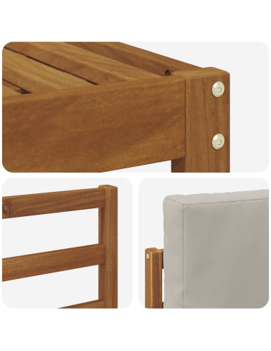 Set di divani da esterno 4 pcs Grigio Naturale e Chiaro