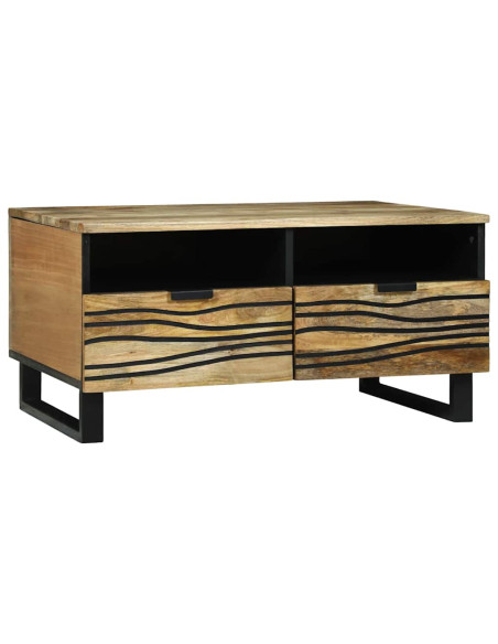Tavolino da salotto con cassetto Marrone e Nero 80 x 54 x 40 cm