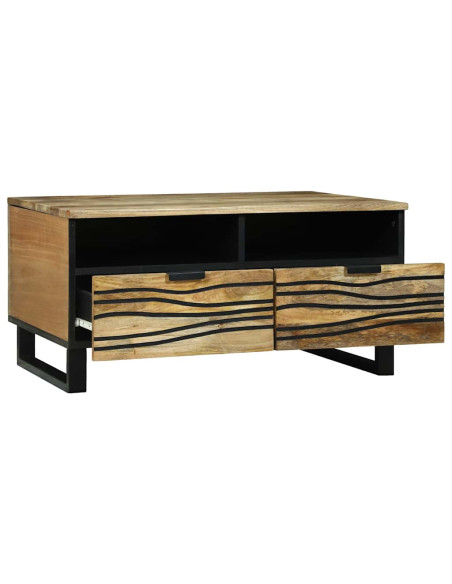 Tavolino da salotto con cassetto Marrone e Nero 80 x 54 x 40 cm