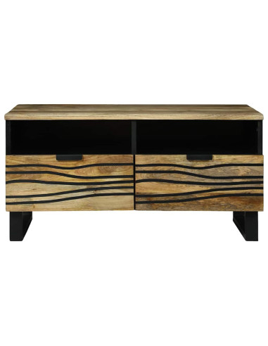 Tavolino da salotto con cassetto Marrone e Nero 80 x 54 x 40 cm