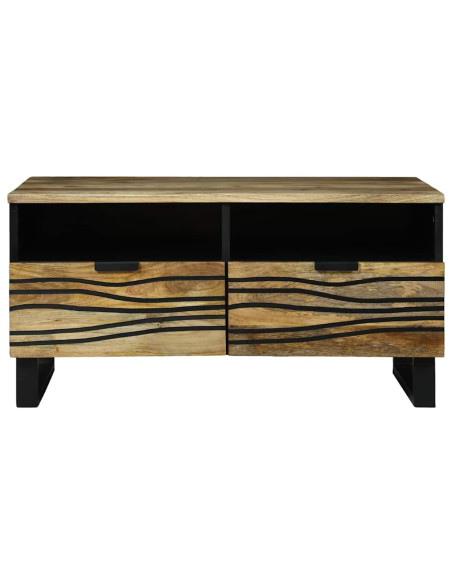 Tavolino da salotto con cassetto Marrone e Nero 80 x 54 x 40 cm