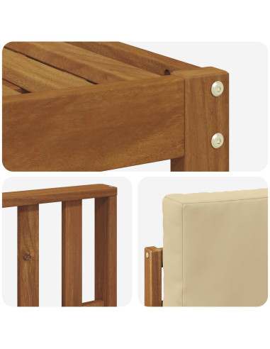 Set di divani da esterno con cuscino 5 pcs Naturale e Beige