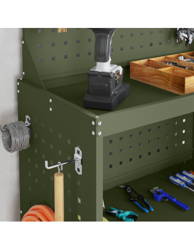 Carrello per Attrezzi con ruota Verde oliva 65 x 35 x 111 cm