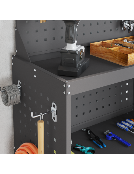 Carrello per Attrezzi con lo scaffale Nero 65 x 35 x 111 cm