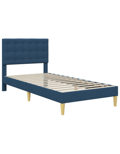Struttura del letto con testiera Blu 90 x 190 cm Tessuto