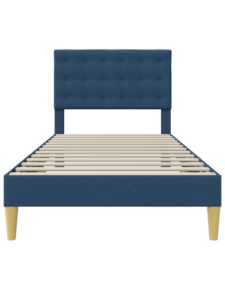 Struttura del letto con testiera Blu 90 x 190 cm Tessuto