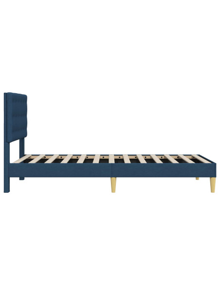 Struttura del letto con testiera Blu 90 x 190 cm Tessuto