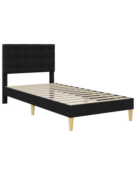 Struttura del letto con testiera Nero 90 x 200 cm Tessuto