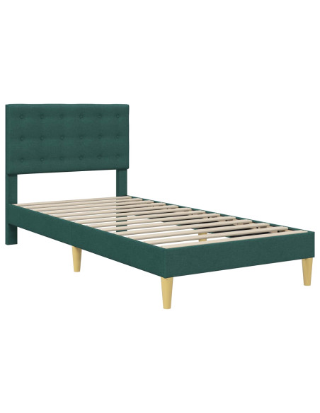 Struttura del letto Verde Scuro 90 x 200 cm Tessuto