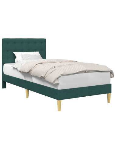 Struttura del letto Verde Scuro 100 x 200 cm Tessuto