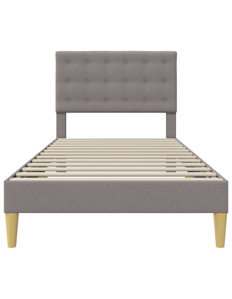 Struttura del letto con testiera Tortora 100 x 200 cm Tessuto