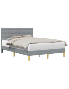Struttura del letto Grigio Chiaro 140 x 190 cm Tessuto 2