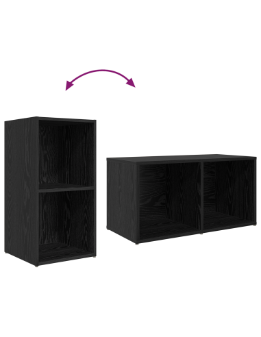 Set mobile TV Montaggio a parete 3 pcs Nero Legno multistrato
