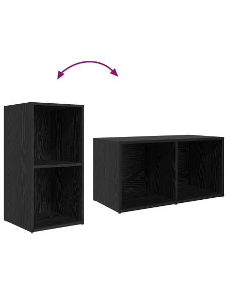Set mobile TV Montaggio a parete 3 pcs Nero Legno multistrato