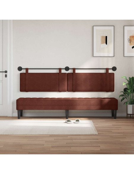 Testata appesa Marrone Lucido 210 x 55 x 5 cm PU Antico