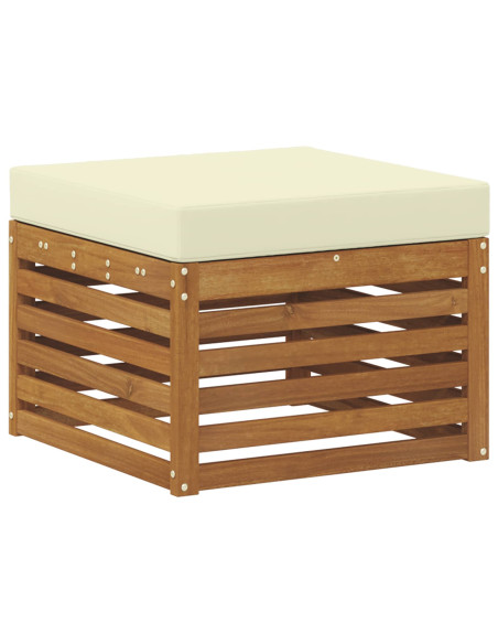 Set divani 5 pcs Naturale e Crema Legno di Acacia Massello