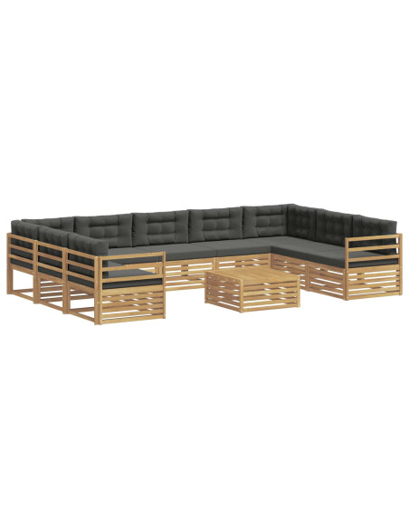 Set di divani da esterno 10 pcs Legno di Acacia Massello