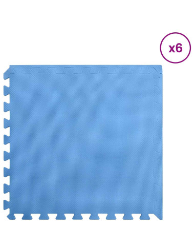 Tappetino per piscina 6 pcs Blu 2,16 ㎡ Schiuma EVA