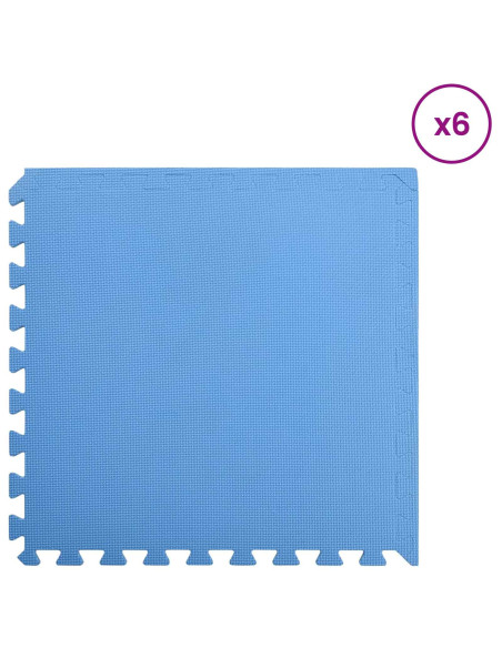 Tappetino per piscina 6 pcs Blu 2,16 ㎡ Schiuma EVA