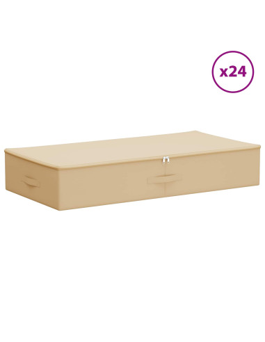 Scatola di Stoccaggio 24 pcs Crema 100 x 50 x 18 cm