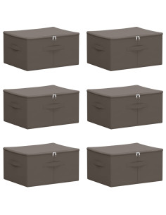 Scatola di Stoccaggio 6 pcs Grigio 43 x 34 x 23 cm 2