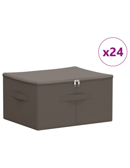 Scatola di Stoccaggio 24 pcs Grigio 50 x 30 x 25 cm