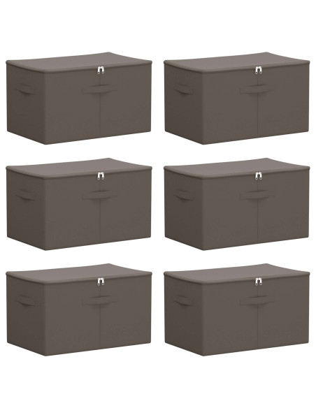 Scatola di Stoccaggio 6 pcs Antracite 55 x 35 x 32 cm