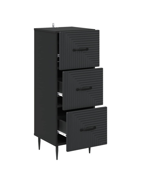 Mobile con Cassetti Nero 33 x 34,5 x 89,5 cm