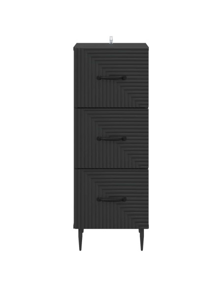Mobile con Cassetti Nero 33 x 34,5 x 89,5 cm