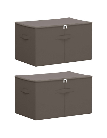 Scatola di Stoccaggio 2 pcs Grigio 60 x 43 x 35 cm