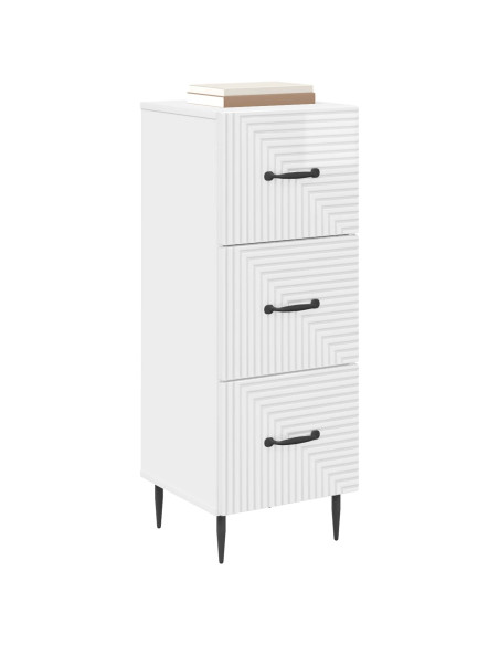Mobile con Cassetti Bianco Lucido 33 x 34,5 x 89,5 cm