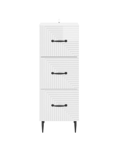 Mobile con Cassetti Bianco Lucido 33 x 34,5 x 89,5 cm