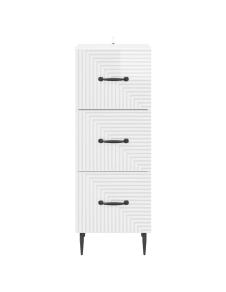 Mobile con Cassetti Bianco Lucido 33 x 34,5 x 89,5 cm