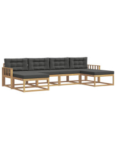 Set di divani da esterno con cuscino 6 pcs Bianco e Antracite 2