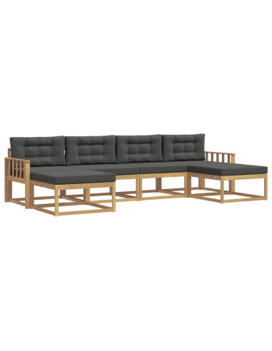 Set di divani da esterno con cuscino 6 pcs Bianco e Antracite