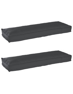 Set di Cuscini per Pallet 2 pcs Nero 120 x 40 x 8 cm