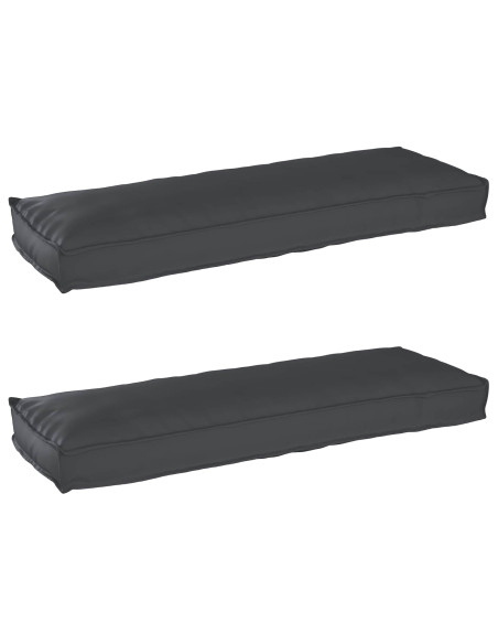 Set di Cuscini per Pallet 2 pcs Nero 120 x 40 x 8 cm