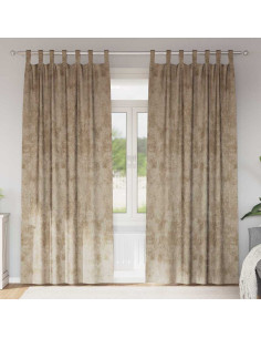 Tende in Velluto con tende 2 pcs Champagne 260 x 140 cm Velluto