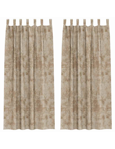 Tende in Velluto con tende 2 pcs Champagne 260 x 140 cm Velluto