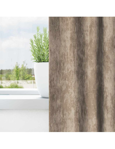 Tende in Velluto con tende 2 pcs Champagne 260 x 140 cm Velluto