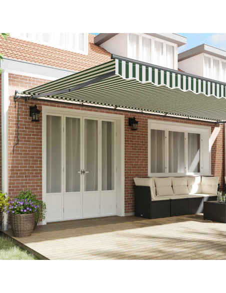 Tenda Retrattile Verde e Bianco 600 × 300 cm